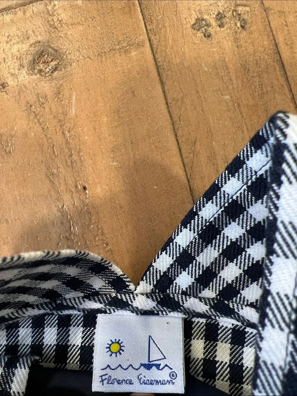 Florence Eiseman checkered plaid bear face overalls 24 months